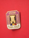QW9 N2 79 - insigna - militar - serviciul militar alternativ - turn argintiu, Romania de la 1950