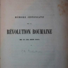 MEMOIRE JUSTIFICATIF DE LA REVOLUTION ROUMAINE DU 11 23 JUIN 1848