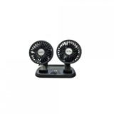 Ventilator Auto Dublu 12V Universal ALM, 2 Trepte Putere, Rotativ, Mufa Bricheta