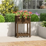 Jardiniera cu raft, maro miere, 54x34,5x81 cm, lemn masiv pin GartenMobel Dekor, vidaXL