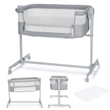 PATUT CO-SLEEPER KINDERKRAFT NESTE UP, FULL LIGHT GREY SuperHeroes ToysZone