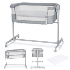 PATUT CO-SLEEPER KINDERKRAFT NESTE UP, FULL LIGHT GREY SuperHeroes ToysZone