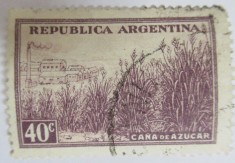 Trestie de zahăr 40c Republica Argentina 1936 foto