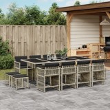 vidaXL Set mobilier de grădină cu perne 13 piese gri deschis poliratan