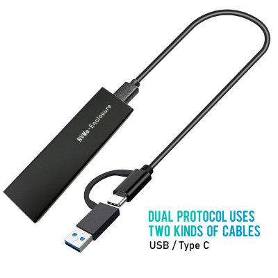 Carcasa SSD M.2 NGFF / NVMe la USB 3.0 si USB-C rack extern DUAL foto