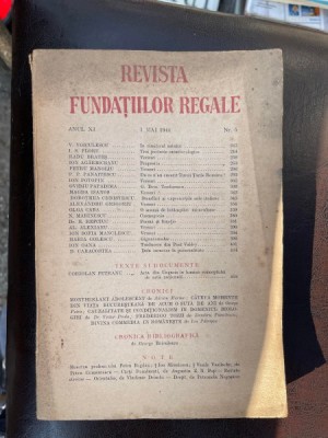 Revista Fundatiilor Regale Anul XI Nr. 5 1 Mai 1944 foto