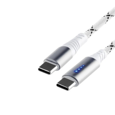 Cablu de incarcare USB-C - USB-C 2m 100W 5A QC /PD /PPS si contor de energie LED Home USBCC2M100L foto
