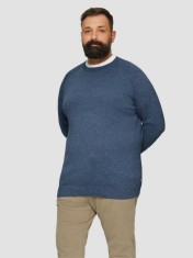 Pulover barbati cu decolteu la baza gatului, Bleumarin, 2XL foto