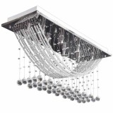 Cumpara ieftin Lustra alba cu margele de cristal din sticla 8xG9 29 cm