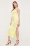Cumpara ieftin Bardot rochie culoarea galben, midi, drept