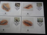 Bangladesh-WWF,fauna crocodili-set complet FDC