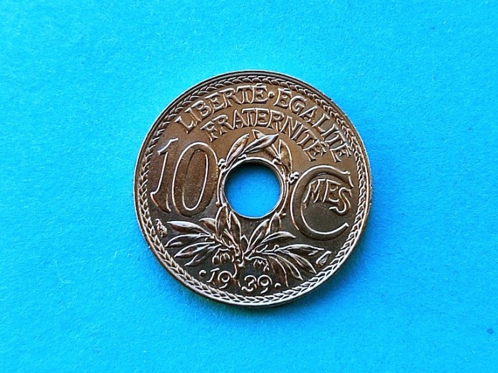 10 Centimes 1939 Franta-AUNC+