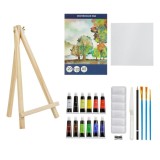 Set Pictură, Acrilic, 42 Piese, Multicolor, șevalet Lemn, Accesorii Pictură