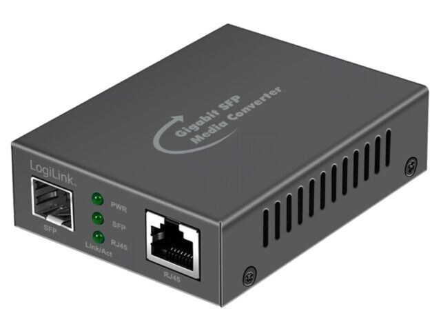 Converter LOGILINK RJ45-SFP 1Gbps negru aluminiu