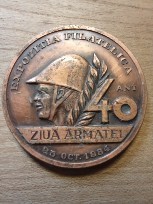 Medalie Ziua Armatei 40 de ani 1984 foto