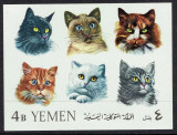 Yemen Nord 1965 - Pisici, bloc ndt neuzat