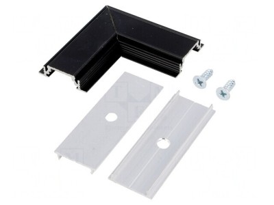 Conector 90&amp;deg; Aluminiu Negru GROOVE10 foto
