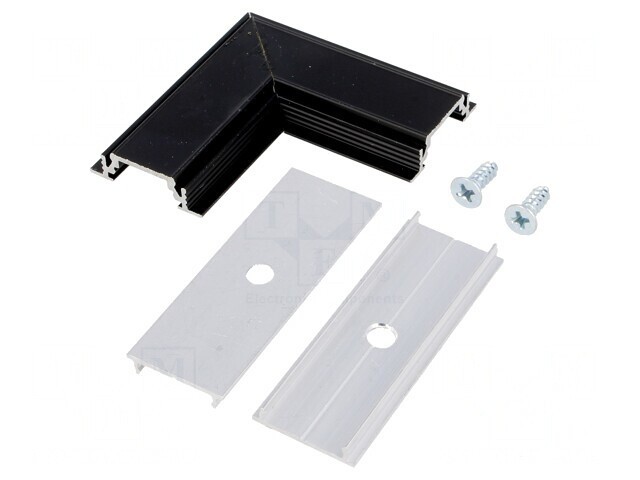Conector 90&deg; Aluminiu Negru GROOVE10
