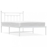 Cumpara ieftin Cadru de pat din metal cu tablie, alb, 107x203 cm