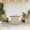 VidaXL Set bistro cu perne, 3 piese, bej combinat, poliratan