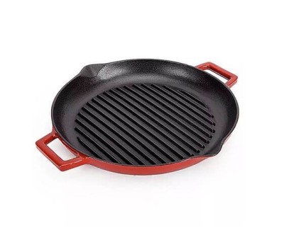Tigaie grill emailata rosu 31cm Handy KitchenServ foto