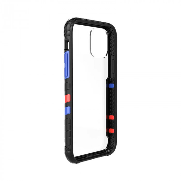 Husa Cover Hard X-Fitted Chameleon pentru iPhone 12/12 Pro Transparent Rama Negru