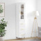 Dulap &icirc;nalt, alb extralucios, 34,5x34x180 cm, lemn prelucrat GartenMobel Dekor