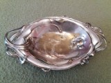 Tavă Art Nouveau din metal placat cu argint din 1900, Fructiere