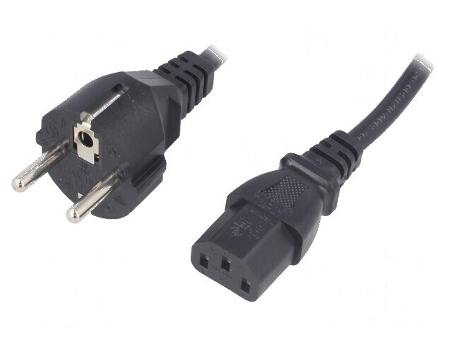 Cablu electric 3x0,75mm2 CEE 7/7 cu mufă IEC C13 mamă PVC 1,8m