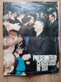 Revista veche comunista propaganda Presedintele Ceausescu in SUA Nixon vizita