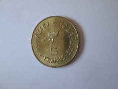 Rara! 5 Francs 1979 UNC Insulele Noile Hebride(Oceania)-Repub.Vanuatu din 1980 foto