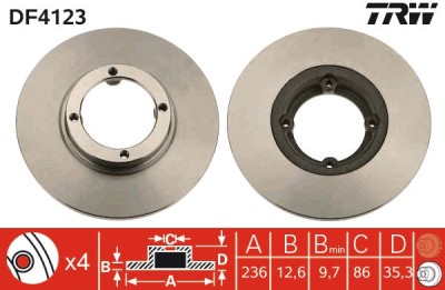 TRW DF4123 Disc frana foto