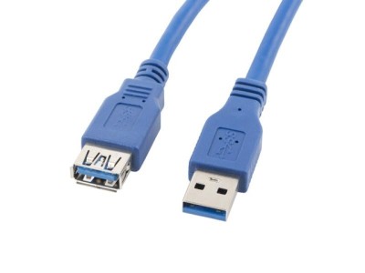 Cablu USB-A M/F 3.0 1,8 m albastru foto