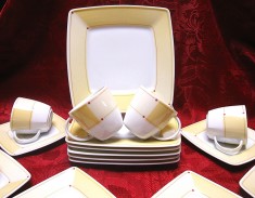SET CAFEA SI TORT / MIC DEJUN PORTELAN VAN WELL CESTI SI FARFURII 18 PIESE