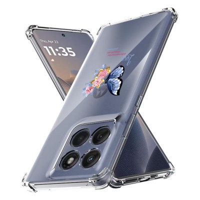 Husa antisoc pentru motorola edge 60 / edge 60 fusion - airbag tpu, col&amp;Egrave;uri ranforsate- butterfly albastru foto