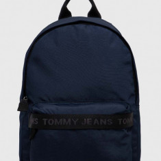 Tommy Jeans rucsac femei, culoarea albastru marin, mic, cu imprimeu