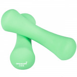 Set 2 gantere greutati pentru exercitii fitness, 2x2 kg, verde, Springos