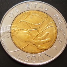 Moneda FAO COMEMORATIVA 500 LIRE - ITALIA, anul 1998 *cod 231