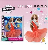 Set papusa Emily Miss World cu rochita rosie si figurina ursulet