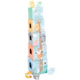 Small foot Stacking Tower Pastel Animals turn de construcție 12m+ 10 buc