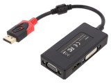 Adaptor DisplayPort HDMI 4K, Full HD 1080p, 0.2m, negru