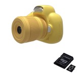 Cumpara ieftin Pachet: Card memorie 32Gb + Camera foto digitala pentru copii, THD Pixels D6, aspect DSLR, rezolutie 18 megapixeli, galbena