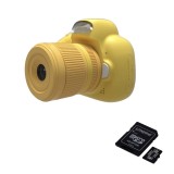 Pachet: Card memorie 32Gb + Camera foto digitala pentru copii, THD Pixels D6, aspect DSLR, rezolutie 18 megapixeli, galbena