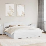 vidaXL Cadru de pat cu headboard Alb 180 x 200 cm Lemn compozit 3413159
