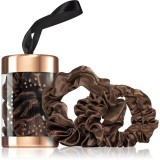 BrushArt Gift for You Slim &amp; Midi satin scrunchie set Elastice pentru par Chocolate brown 3 buc
