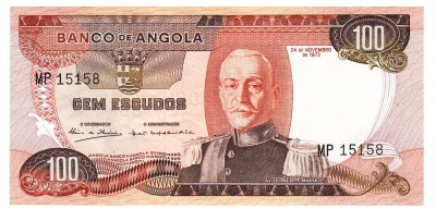 Angola 100 Kwanzas 1972 P-101 Seria MP15158 foto