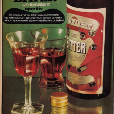 1971 Reclamă BITTER romanesc Zarea comunism, epoca aur, 24 x 20 cm alcool bautur