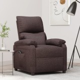 vidaXL Fotoliu rabatabil electric, maro &icirc;nchis, material textil