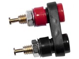 Soclu Banană 3mm 5A 1kVDC Negru Aurit Panou Duble