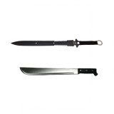 Cumpara ieftin Set Sabie Vanatoare IdeallStore Pirates Blade, Otel, 68.5cm + Maceta 54cm, Lama Ascutita, Teaca Inclusa, Negru
